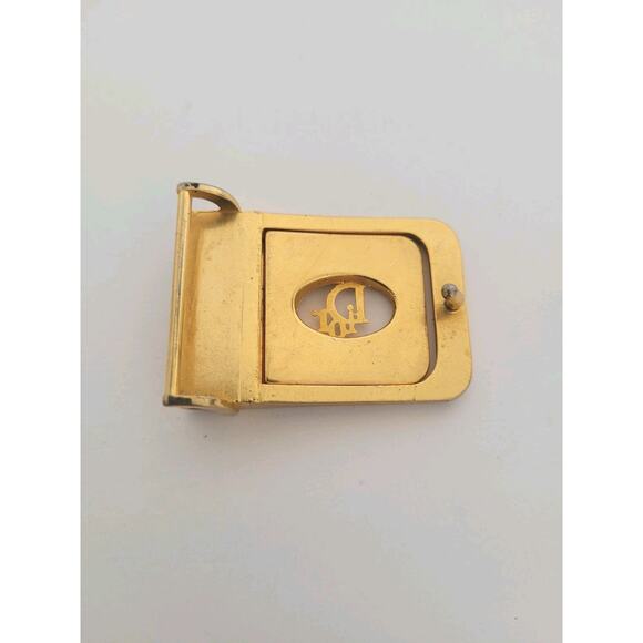 Christian Dior Gold Metal Belt Buckle Replacement Logo Slim Dress 1\